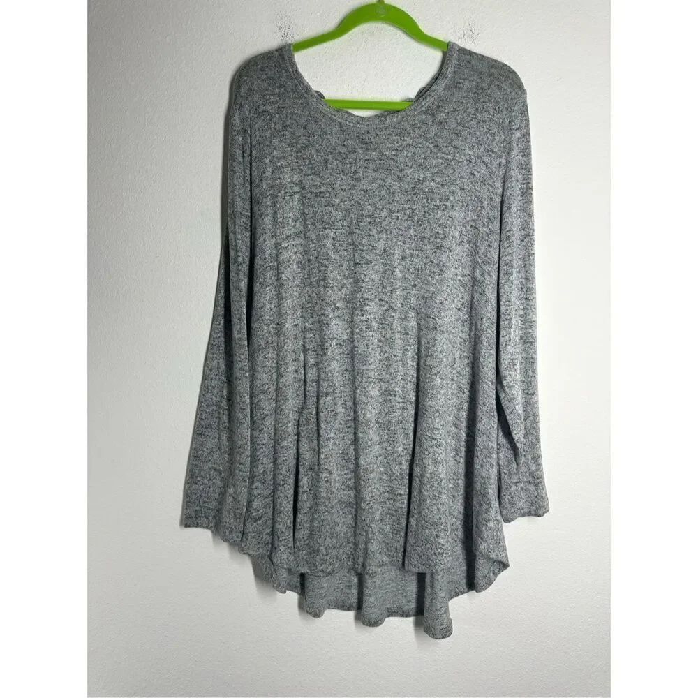 Torrid Bohemian Women’s Sweater Lace Up Back Size 3 Gray